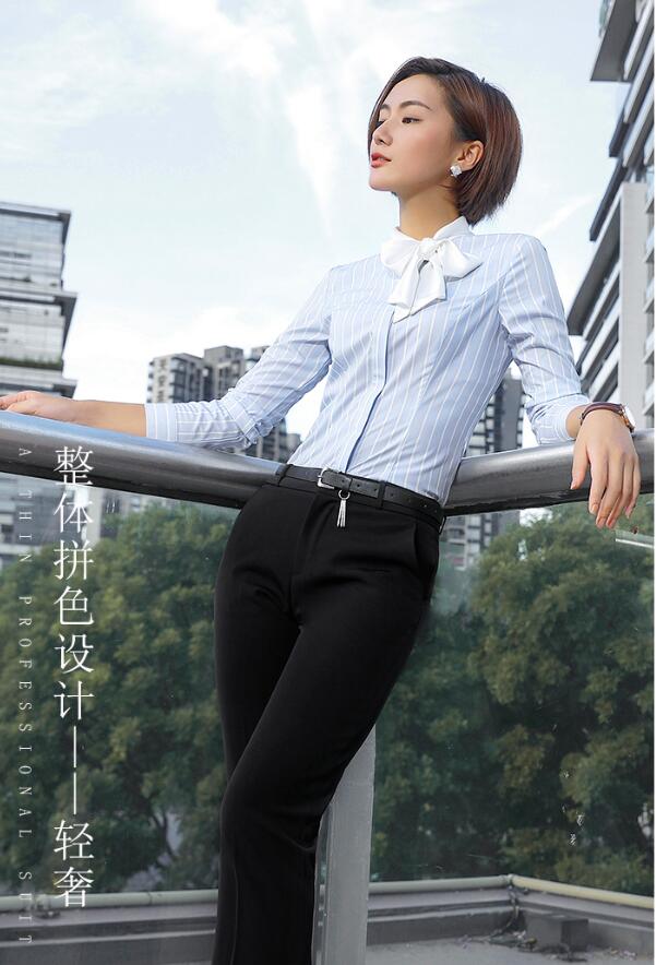 蝴蝶結(jié)圓領(lǐng)女士襯衣